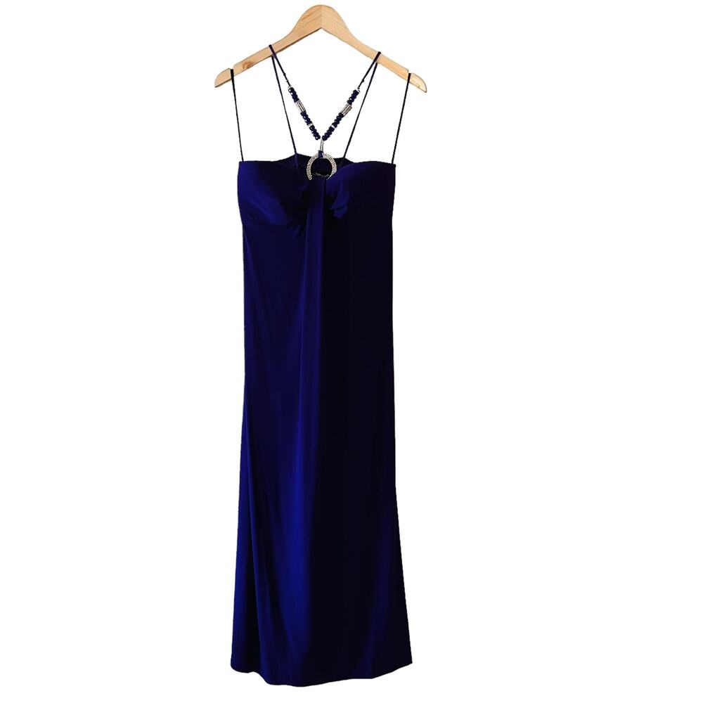 R&M Richards Embellished Strap Maxi Dress Size 8 Petite Purple